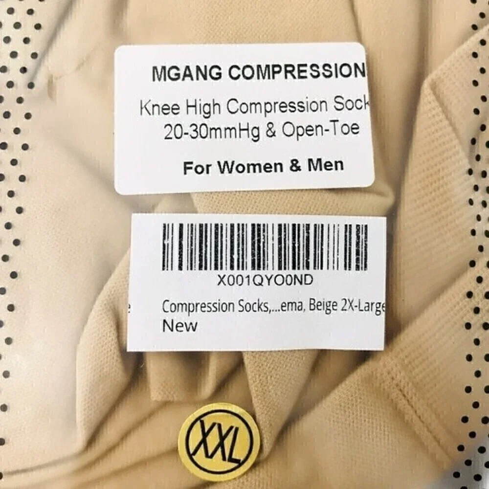 New! MGANG Compression Knee High Open Toe Unisex Socks